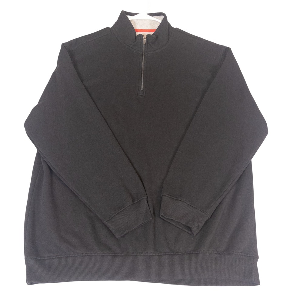 Russell Athletic Mens XXL Black Quarter Zip Fleece Sweatshirt RMT2254 Mock Neck